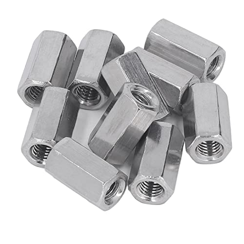 M8 Coupling Nut 304 Stainless Steel | Rod Connector Nut for Threaded Rods/Home Decoration/Mechanical Repair | Hex Fastener 10Pcs Kit, Oxidation - defying & Sturdy von ZCZDHNA