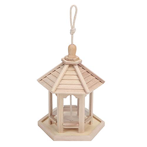 Outdoor Bird Feeder House | Sturdy Wood & Plastic Transparent Food Case | Easy - Fill Hanging Feeder for Wild Birds/Cages/Gardens | Smooth Safe Surfaces for Pet Birds von ZCZDHNA