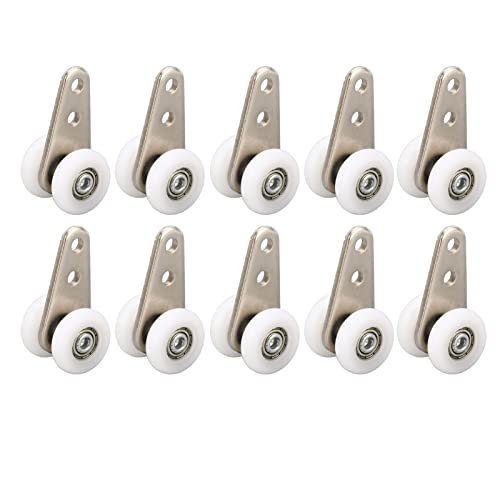 Sliding Door Pulley 23mm | 10PCS Nylon Wheel with Stainless Steel Bracket | Smooth Roller Replacement for Window Systems/Cabinets/Wardrobes | White Hanging Wheel von ZCZDHNA