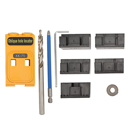 Taschenloch Jig Kit | Doppel -Chip -Entladungslöcher für Partikel - minimiertes Bohren | Holz JIG -System für DIY Carpentry/Möbelherstellung | 5 Dickenzubehör von ZCZDHNA