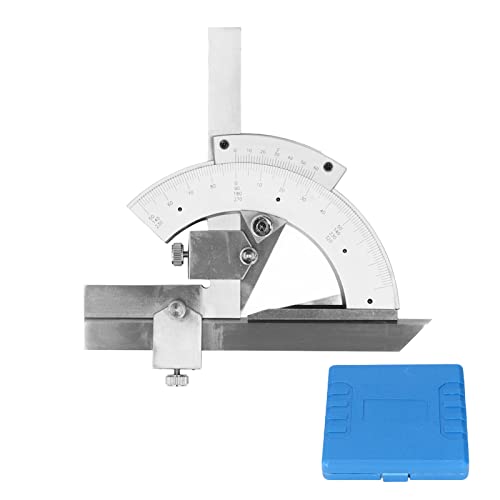 Vernier Bevel Protractor 0-320 Degrees | 2 Arc Minutes Exactness with Fine Tuning | Universal Angle Finder for Woodworking/Metalworking/Engineering (Stainless steel precision type) von ZCZDHNA