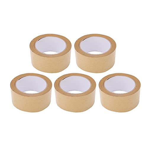 ZCZDHNA Kraftpapierklebeband 5pcs Selbstkleber gummiertes Packband hoher klebriger biologisch abbaubares starkes Kartonversiegelungsband für Versandverpackungskästen Wellkartonplastische von ZCZDHNA