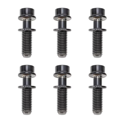 Zyklusstiel -Befestigungselemente 6pcs | Ti - basiertes Legierung M5x18mm mit Waschmaschine | Oxidation - Proof Mountain Cycling -Lenkerschrauben | Für Straßenzyklus/Motorrad / (Black) von ZCZDHNA