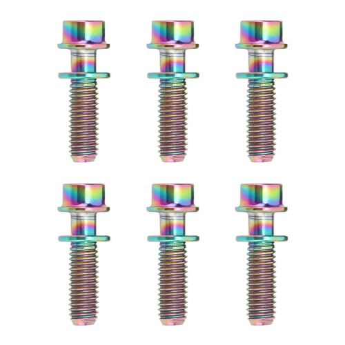 Zyklusstiel -Befestigungselemente 6pcs | Ti - basiertes Legierung M5x18mm mit Waschmaschine | Oxidation - Proof Mountain Cycling -Lenkerschrauben | Für Straßenzyklus/Motorrad / (Colored) von ZCZDHNA