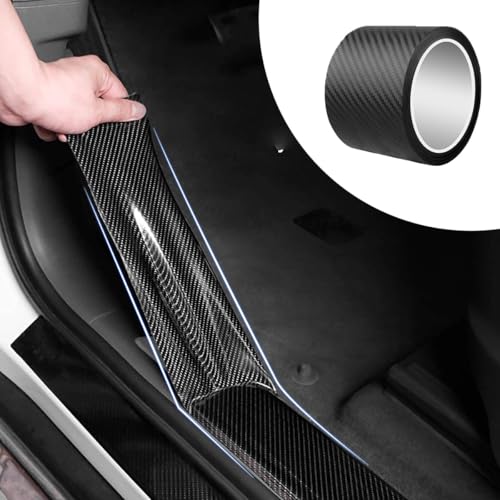ZCZMAD 5M Auto Einstiegsleisten Schutz Für Nissan Skyline R34/R34 GT/R34 GT-T/Skyline GT-R R34, Selbstklebend Schutzfolie Lackschutzfolie, Auto Einstiegsleisten Aufkleber, B-Carbon Fiber Texture von ZCZMAD