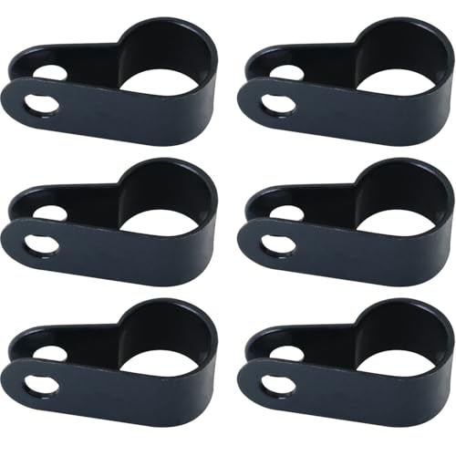 ZCZQC 100 Stück schwarze Nylon-Kunststoff-Kabelklemmen R-Clip Drahtklemmen-Halterungen für Seilrohre, 0,95 cm Schraubmontage von ZCZQC