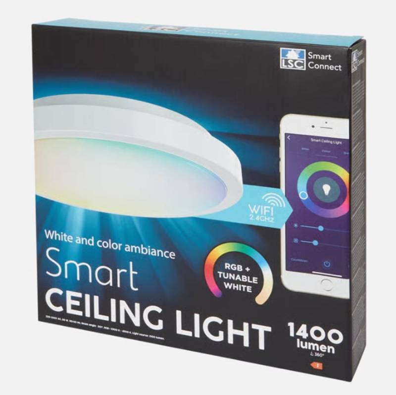 ZD Trading LED Deckenleuchte LSC Smart Connect Deckenlampe Dimmbares Weiß- und RGB-Licht APP, LED fest integriert, Tageslichtweiß, Bunt ZD Trading LED Deckenleuchte LSC Smart Connect Deckenlampe Dimmbares Weiß- und RGB-Licht APP, LED fest integriert, Tageslichtweiß, Bunt von ZD Trading