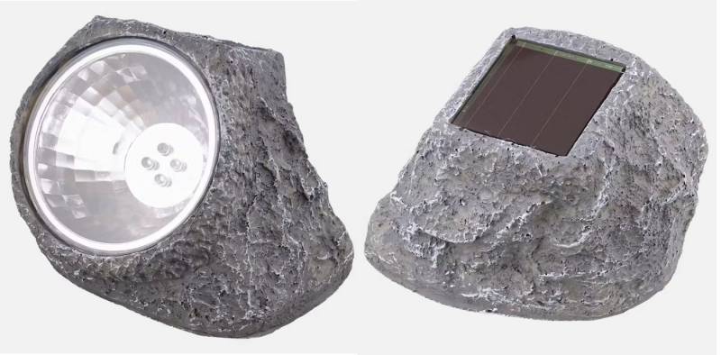 ZD Trading LED Gartenleuchte 2 Stück Solarleuchte Stein LED 11 x 12 cm, LED fest integriert von ZD Trading