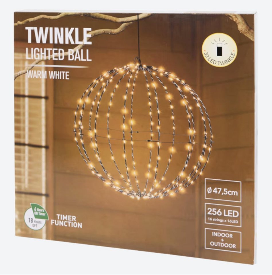 ZD Trading LED-Lichterkette Lichtkugel 16 Drähte 272 LED 50 cm warmweiss in u. outdoor von ZD Trading