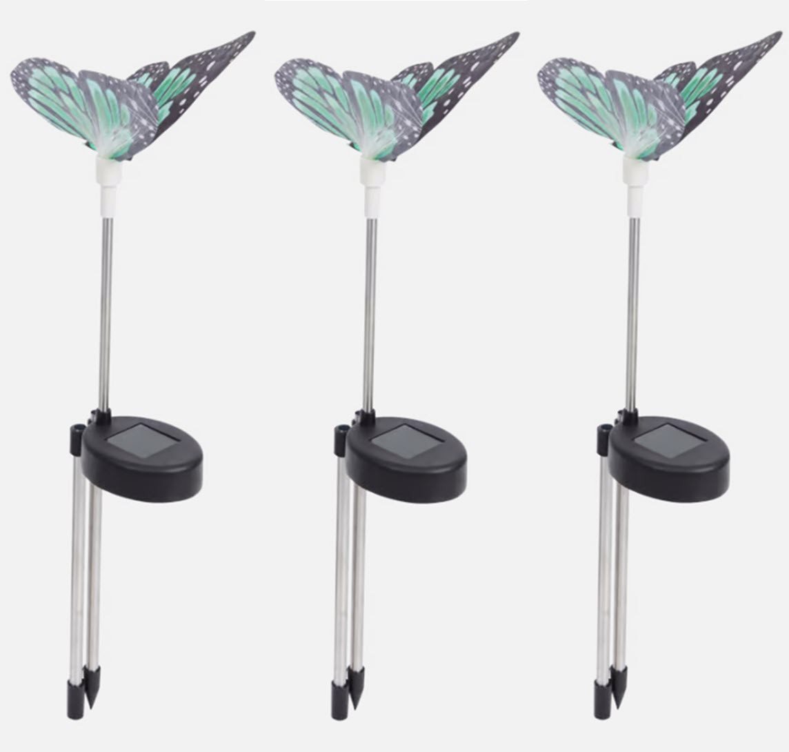 ZD Trading LED Solarleuchte 3 Stück Schmetterling Solar-LED 63 cm von ZD Trading