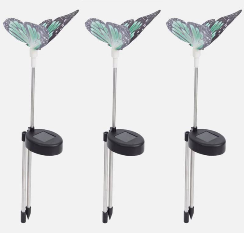 ZD Trading LED Solarleuchte 3 Stück Schmetterling Solar-LED 63 cm von ZD Trading