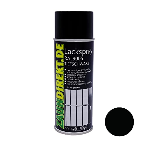 ZD Zaundirekt.de Lackspray RAL 9005 tiefschwarz 400 ml von ZD Zaundirekt.de