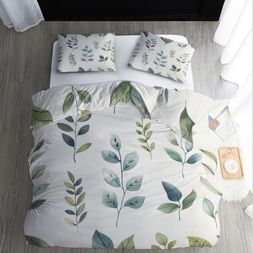 ZDABAOEC Bettwäsche 135x200 Grün Blatt - Botanisch Bettbezug 135 x 200 - Weich & Atmungsaktiv Mikrofaser Bettwäsche-Sets mit Reißverschluss - Wendebettwäsche & 1 Kissenbezug 80x80 ZDABAOEC Bettwäsche 135x200 Grün Blatt - Botanisch Bettbezug 135 x 200 - Weich & Atmungsaktiv Mikrofaser Bettwäsche-Sets mit Reißverschluss - Wendebettwäsche & 1 Kissenbezug 80x80 von ZDABAOEC