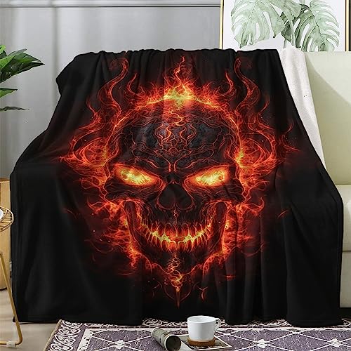 ZDABAOEC Kuscheldecke 230x270 Totenkopf Decke Flauschig, Fleecedecke, Sofadecke, Couchdecke, Wohndecke, Wohnzimmer Blanket, Riesig Groß Decken für Sofa Couch, Weich & Kuschelig von ZDABAOEC