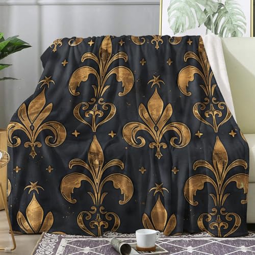 ZDABAOEC Kuscheldecke Flauschig Barock Damast Decke, Fleecedecke 220x240, Sofadecke & Couchdecke, Weiche Kuschelige Wohndecke Blanket, XXL Groß Decken für Sofa Couch von ZDABAOEC