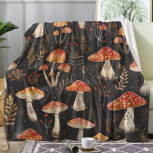 ZDABAOEC Kuscheldecke Flauschig Botanischer Pilze Decke, Fleecedecke 150x200, Sofadecke & Couchdecke, Weiche Kuschelige Wohndecke Blanket, XL Decken für Sofa Couch von ZDABAOEC
