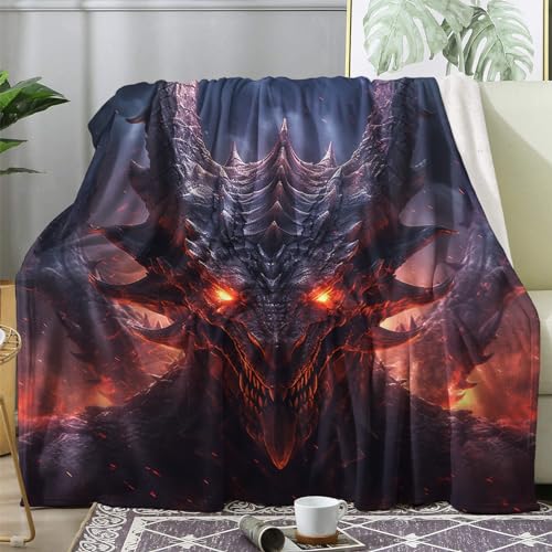 ZDABAOEC Kuscheldecke Flauschig Drachen Decke, Fleecedecke 220x240, Sofadecke & Couchdecke, Weiche Kuschelige Wohndecke Blanket, XXL Groß Decken für Sofa Couch von ZDABAOEC