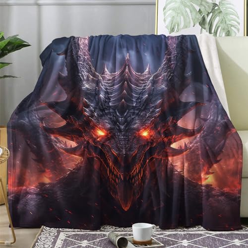 ZDABAOEC Kuscheldecke Flauschig Drachen Decke, Fleecedecke 230x270, Sofadecke & Couchdecke, Weiche Kuschelige Wohndecke Blanket, Riesig Groß Decken für Sofa Couch von ZDABAOEC