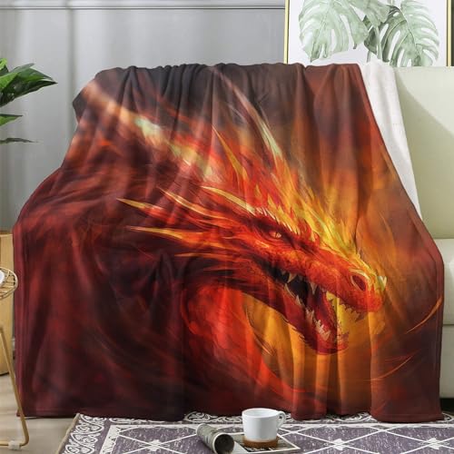 ZDABAOEC Kuscheldecke Flauschig Drachen Decke, Fleecedecke 230x270, Sofadecke & Couchdecke, Weiche Kuschelige Wohndecke Blanket, Riesig Groß Decken für Sofa Couch von ZDABAOEC