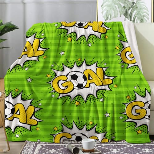 ZDABAOEC Kuscheldecke Flauschig Fussball Decke, Fleecedecke 150x200, Sofadecke & Couchdecke, Weiche Kuschelige Wohndecke Blanket, XL Decken für Sofa Couch von ZDABAOEC