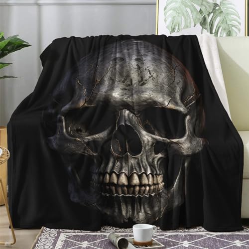 ZDABAOEC Kuscheldecke Flauschig Gothic Totenkopf Decke, Fleecedecke 150x200, Sofadecke & Couchdecke, Weiche Kuschelige Wohndecke Blanket, XL Decken für Sofa Couch von ZDABAOEC