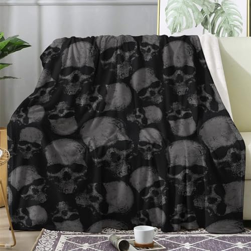 ZDABAOEC Kuscheldecke Flauschig Gothic Totenkopf Decke, Fleecedecke 150x200, Sofadecke & Couchdecke, Weiche Kuschelige Wohndecke Blanket, XL Decken für Sofa Couch von ZDABAOEC