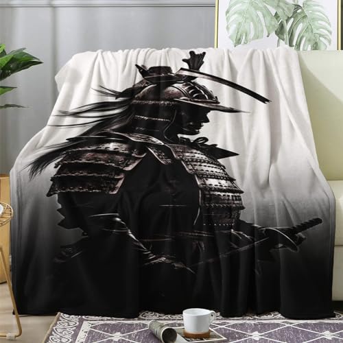 ZDABAOEC Kuscheldecke Flauschig Japanische Samurai Decke, Fleecedecke 150x200, Sofadecke & Couchdecke, Weiche Kuschelige Wohndecke Blanket, XL Decken für Sofa Couch von ZDABAOEC