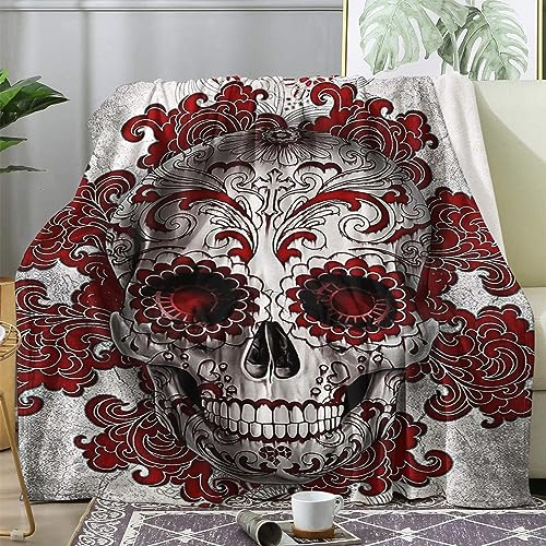 ZDABAOEC Kuscheldecke Flauschig Mexiko Totenkopf Decke, Fleecedecke 220x240, Sofadecke & Couchdecke, Weiche Kuschelige Wohndecke Blanket, XXL Groß Decken für Sofa Couch von ZDABAOEC