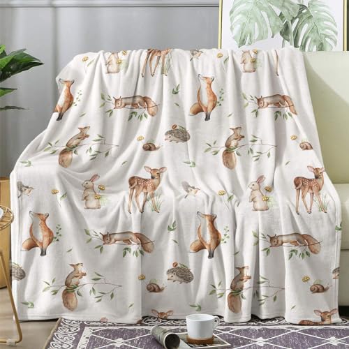 ZDABAOEC Kuscheldecke Flauschig Waldtiere Decke, Fleecedecke 150x200, Sofadecke & Couchdecke, Weiche Kuschelige Wohndecke Blanket, XL Decken für Sofa Couch von ZDABAOEC