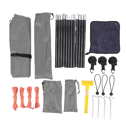 ZDAGELD Tragbares Auto -Markisen -SUV -Markise Camping Markisen wasserdichte Silberbeschichtete 210D -Polyester mit 120 Zoll X 68 Zoll Schatten für SUV -Truck Van Camping Fishing Road (Grau) von ZDAGELD