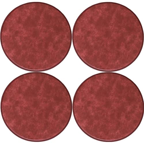 Runde, rutschfeste Leder-Sitzkissen für Küche und Esszimmer, hohe Hocker, Stuhlpolster, Barstuhlkissen, 2er-/4er-Pack (Farbe: Rot, Größe: 35 cm x 4 Packungen) von ZDBHRY