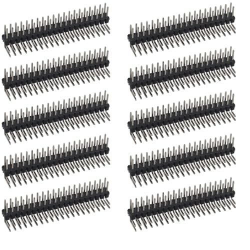 ZDE 10PCS 2x20 40Pin 2.54mm Male Dual Row Right Angle Pin Header Strip Connector for PCB Breadboard ZDE 10PCS 2x20 40Pin 2.54mm Male Dual Row Right Angle Pin Header Strip Connector for PCB Breadboard von ZDE
