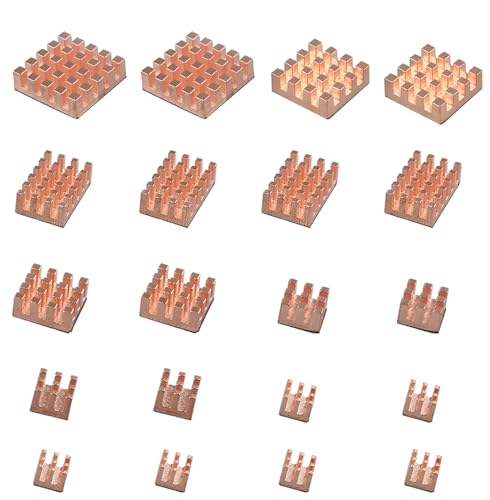 ZDE 20 Stück Reines Kupfer Kühlkörper selbstklebend leise passive Kühlung Kühlkörper Kompatibel mit Raspberry Pi 5 4B CPU Kühlkörper Ersatz ZDE 20 Stück Reines Kupfer Kühlkörper selbstklebend leise passive Kühlung Kühlkörper Kompatibel mit Raspberry Pi 5 4B CPU Kühlkörper Ersatz von ZDE