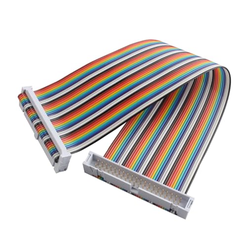 ZDE 40-poliges GPIO Regenbogen Flachbandkabel Computerzubehör 20cm Kompatibel mit Raspberry Pi 5 4B 3 2 Model B B+ (Männlich zu Weiblich) von ZDE