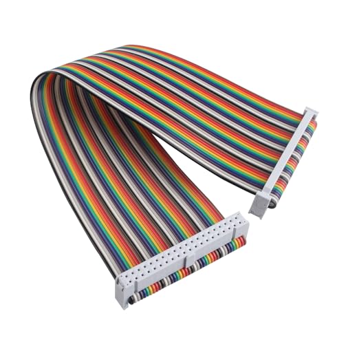 ZDE 40-poliges GPIO Regenbogen Flachbandkabel Computerzubehör 20cm Kompatibel mit Raspberry Pi 5 4B 3 2 Model B B+ (Weiblich zu Weiblich) von ZDE