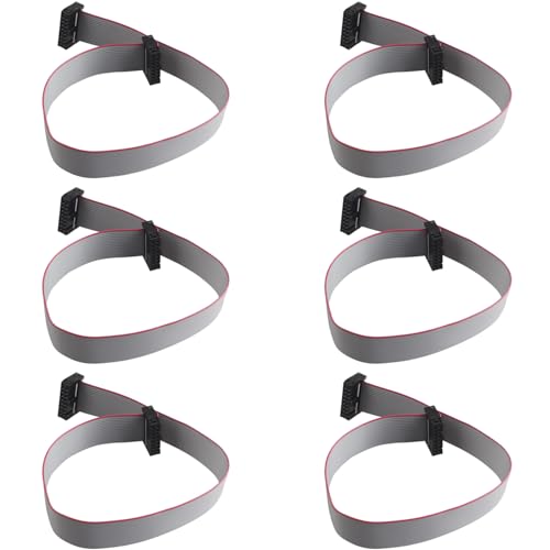 ZDE 6 Stück 2.54mm Pitch 2 Zeile 16 Pin Buchse zu Buchse IDC Flachbandkabel Jumper Kabel 30cm Lang von ZDE