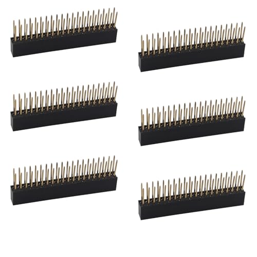 ZDE 6PCS 2x20 40 Pin Stacking Female Header 2.54mm Pitch Dual Row Extra Tall Headers Connector for Raspberry Pi Arduino PCB Breadboard ZDE 6PCS 2x20 40 Pin Stacking Female Header 2.54mm Pitch Dual Row Extra Tall Headers Connector for Raspberry Pi Arduino PCB Breadboard von ZDE