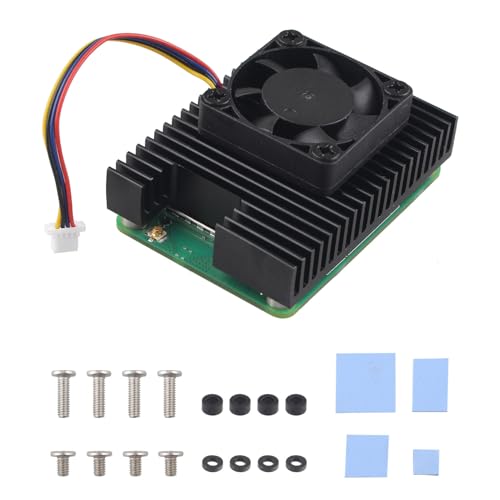 ZDE ZC505 Dedicated Aluminum Heatsink with PWM Cooling Fan Compatible with Raspberry Pi Compute Module 5 CM5 Motherboard with Screws and Thermal Tapes ZDE ZC505 Dedicated Aluminum Heatsink with PWM Cooling Fan Compatible with Raspberry Pi Compute Module 5 CM5 Motherboard with Screws and Thermal Tapes von ZDE