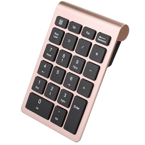 ZDETGU RF304 22 Tasten Numerische Tastatur USB -Tastatur mit Empfänger für Verbesserte Produktivität (Silberschwarz) (Eisengrau) (Rosiges Gold) von ZDETGU