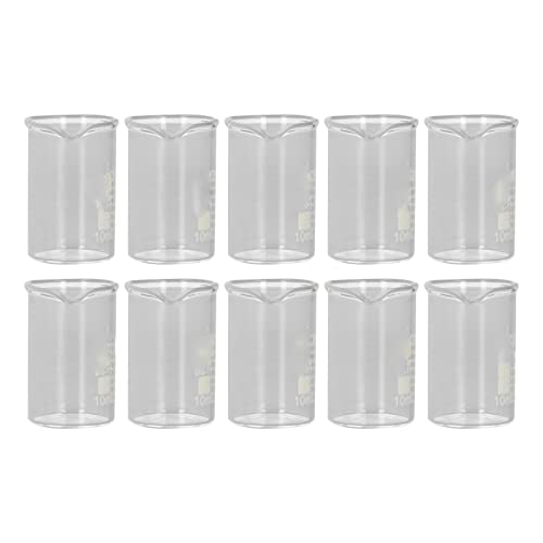 ZDETGU 10pcs Becher Borosilicat Glass Clear Scale Labor Becher für Akademisches Industrieexperiment 10ml von ZDETGU