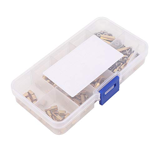 ZDETGU 180pcs M2.5 Messing -Standoff -Spacer Kit mit Schraubenmuttern und Aufbewahrungsbox für die Sichere Montage ZDETGU 180pcs M2.5 Messing -Standoff -Spacer Kit mit Schraubenmuttern und Aufbewahrungsbox für die Sichere Montage von ZDETGU