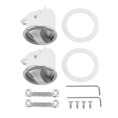 ZDETGU 2er-Set Mobiles Toilettentürschloss, Lochöffnung mit 43 Mm Durchmesser, Elegantes Schiebetürschloss-Set für 15 Bis 18 Mm Dicke, weiß von ZDETGU