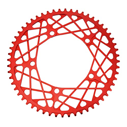 ZDETGU 56T Aluminium -Fahrradkette - Leichte CNC Maschinenfahrzeuge für Mountainbike Kettenrad Austausch (Rot) von ZDETGU