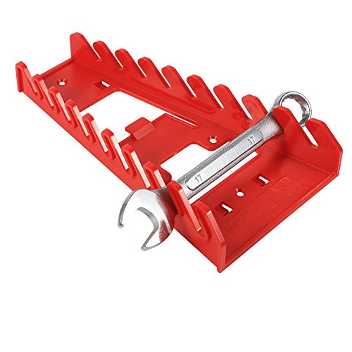 ZDETGU 9 Slot Red Plastikschlüssel Rack Rack Storage Tool Keeper für Schraubenschlüsselhalter und Organizer von ZDETGU