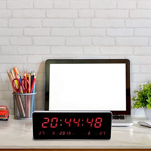ZDETGU Digital LED -Kalenderuhr mit Temperaturanzeige und Woche Funktion (36 * 13 * 3cm Perpetual Kalendertemperaturwoche Digitale Anzeige) von ZDETGU