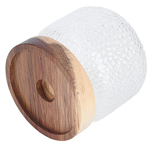 ZDETGU Hämmerte Glasspeichergläser mit Luftdichtem Holzdeckel für Kaffee -Snacks Gewürze 700 Ml Wiederverwendbarer Kanister Set (300ML) von ZDETGU