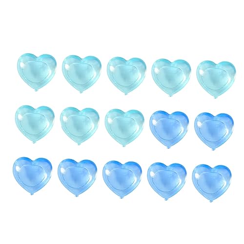 ZDETGU Herzförmige Wiederverwendbare Plastik-Eiswürfel Set von 15 Referenzierbaren Nicht-Melting für Getränke (Blue) von ZDETGU