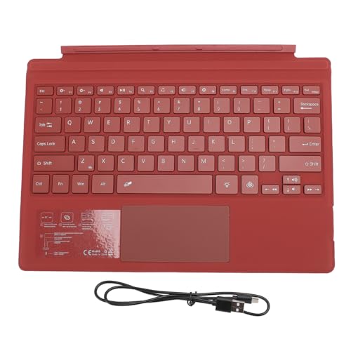 ZDETGU Magnetische -Tastatur Buntes Backlight Multi -Touchpad Wireless Bluetooth5.0 Tablet -Tastatur für Pro 3 4 5 6 7 (Rot) von ZDETGU
