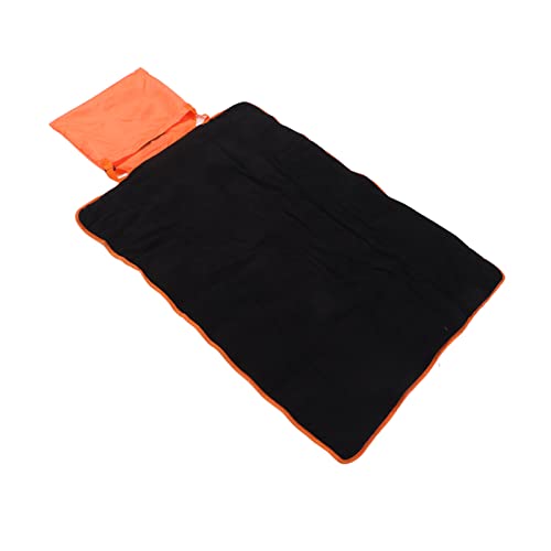 ZDETGU Outdoor Pet Matte Reversible Maschine Waschbarer Hundeschlafpolster für Welpen Camping -Reisen Orange mit Schwarze Polyesterschicht (Orange mit schwarzer Polyesterschicht) von ZDETGU