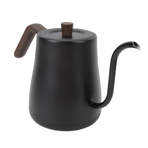 ZDETGU Schwanenhals -Elektrokessel mit Automatischer Absperrung Ergonomischem Griff für Sicheres Gießen Ideal für Kaffee und Tee Schwarz Holz Getreide Design 220 V (EU -Stecker 220 V) von ZDETGU